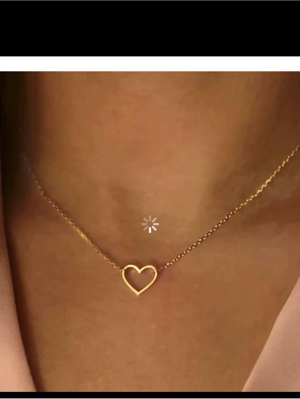 a new day Gold Heart Outline Pendant Necklace